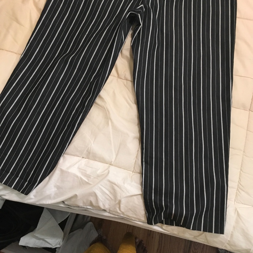Requirements Black and White Striped Capris